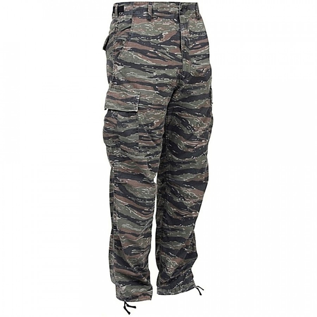 Штаны (Хлопок Рипстоп) BDU - Cotton Ripstop Helikon-Tex Tiger Camo L/Regular Тактические мужские - изображение 1