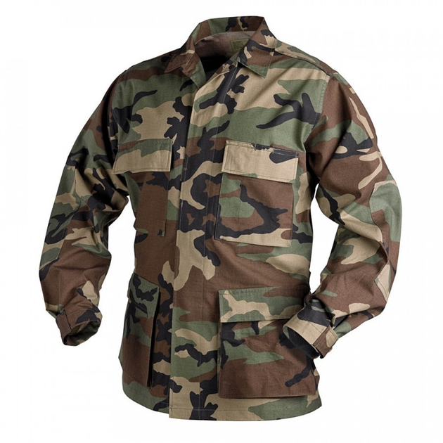 Кітелі (Полікатон Ріпстоп) BDU - Polycotton Ripstop Helikon-Tex US Woodland XXL/Regular Тактичний чоловічий - зображення 1