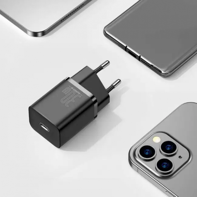Сетевое зарядное устройство Baseus 30W 1Type-C Super Si Quick Charger PD3.0 3A Black - изображение 8