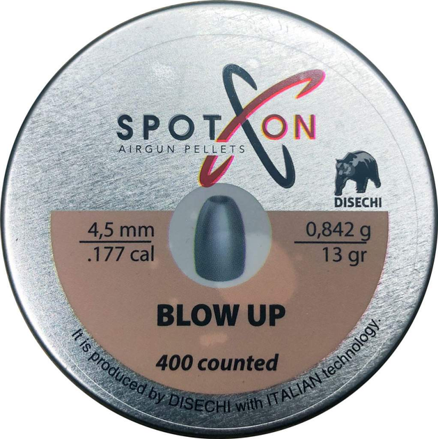 Пули пневматические Spoton Blow Up 400шт, 4,5 мм, 0.842г - изображение 1