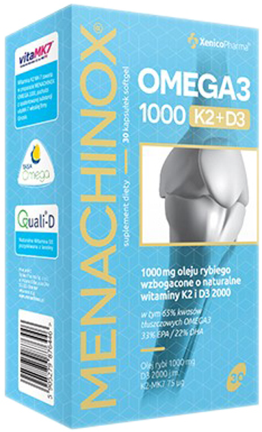 Омега 3 Xenico Pharma Menachinox Omega 3 1000 K2+D3 30 капсул (XP446) - зображення 1