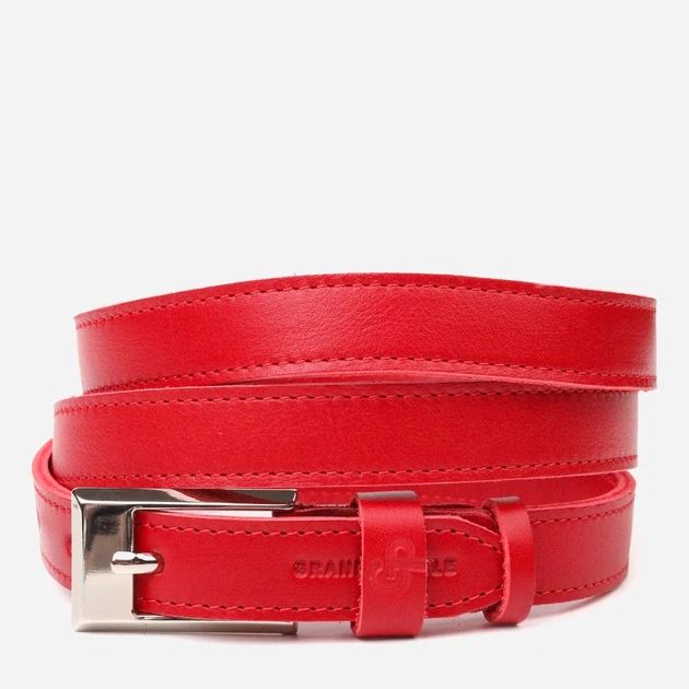 Ремень женский из натуральной кожи Grande Pelle 21446 110 см Красный (leather-21446) - Фото 1 Ремень женский из натуральной кожи Grande Pelle 21446 110 см Красный (leather-21446) - изображение 1