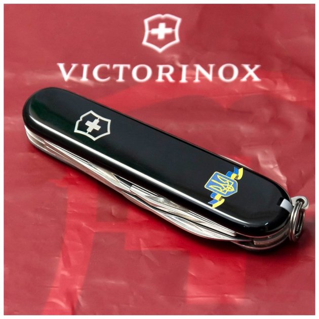 Ніж Victorinox Spartan Ukraine Black "Тризуб ЗСУ" (1.3603.3_T0390u) - зображення 2