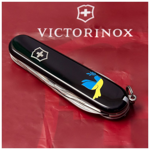 Нож Victorinox Spartan Ukraine Black "Голуб Миру Жовто-Блакитний" (1.3603.3_T1036u) - изображение 2