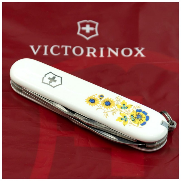 Нож Victorinox Spartan Ukraine White "Квіти" (1.3603.7_T1050u) - изображение 2