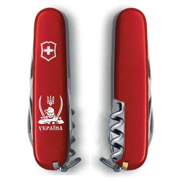 Нож Victorinox Spartan Ukraine Red "Козак з Шаблями" (1.3603_T1110u) - изображение 2