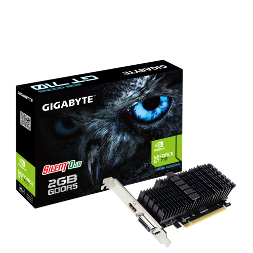 Видеокарта низкопрофильная Gigabyte GV-N710D5SL-2GL GT 710/2 ГБ/GDDR5 с радиатором - изображение 3