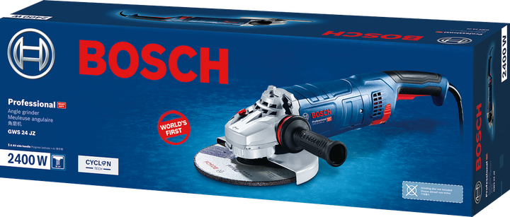 Угловая шлифмашина Bosch Professional GWS 24-230 JZ, 2400 Вт, Cyclon system, Heavy duty, 230 круг (06018C3300) - изображение 15