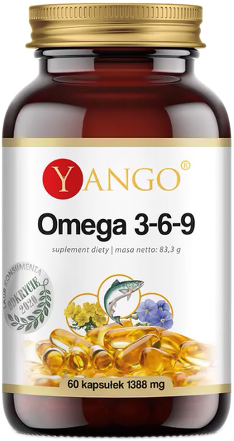 Yango Omega 3-6-9 1388 mg 60 kapsułek Kwasy Tłuszczowe (YA040) - obraz 1