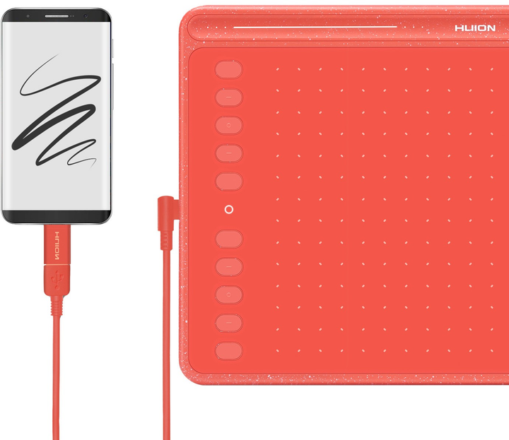 Графічний планшет Huion HS611 Red - зображення 5