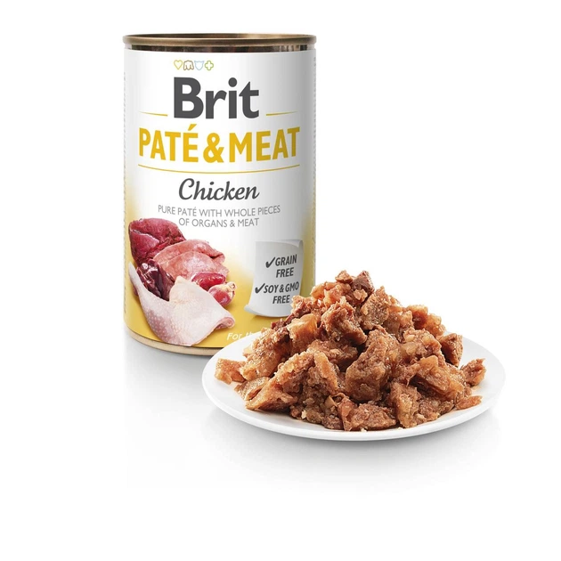 Консервований корм для собак з куркою та яловичиною Brit Pate & Meat Chicken 400 г - зображення 2