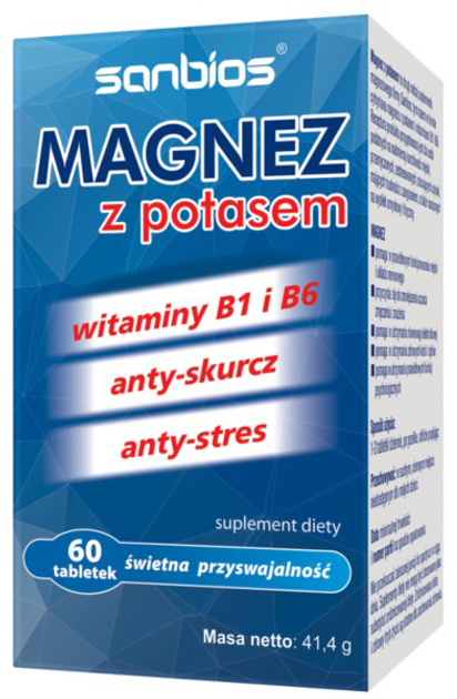 Магній з калієм Sanbios Magnez z Potasem 60 таблеток (SB772) - зображення 1