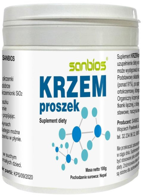 Sanbios Krzem proszek 100 g Włosy Skóra Paznokcie (SB871) - obraz 1