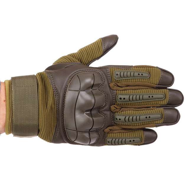 Перчатки тактические с закрытыми пальцами Zelart Heroe 8797 размер L Olive - изображение 2
