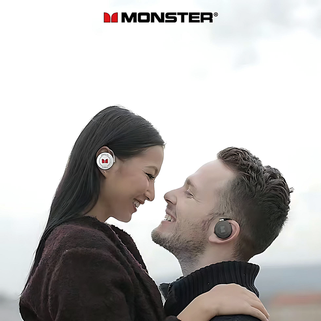 Бездротові накладні, спортивні, для ігор Bluetooth навушники MONSTER AIRFREE GT07 із зарядним кейсом (black) - зображення 7