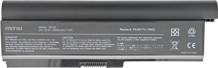 Bateria Mitsu do laptopów Toshiba 10,8 V 6600 mAh (BC/TO-L750H) - obraz 2