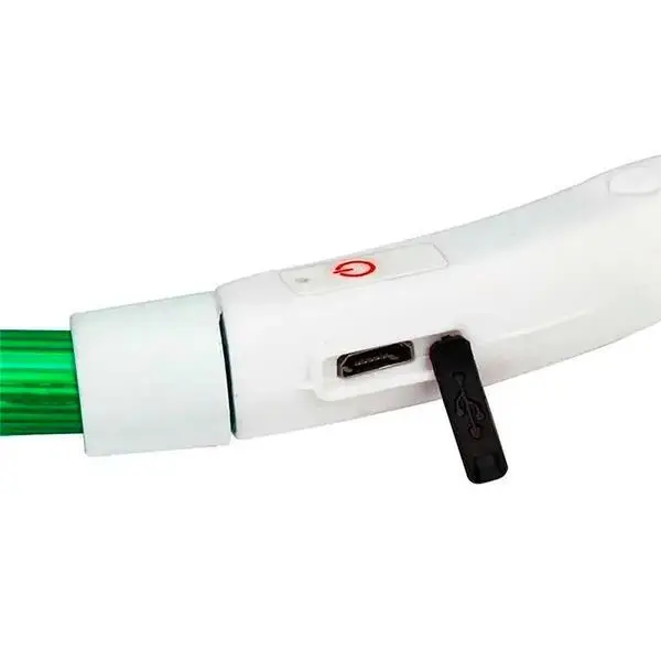 Нашийник з підсвіткою LED для собак з USB зарядкою 50 см M Зелений - зображення 2