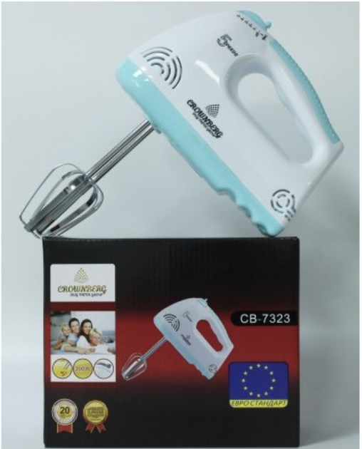 Ручной миксер Crownberg Cb 7323 300 Вт 5 Скоростей белый - изображение 3