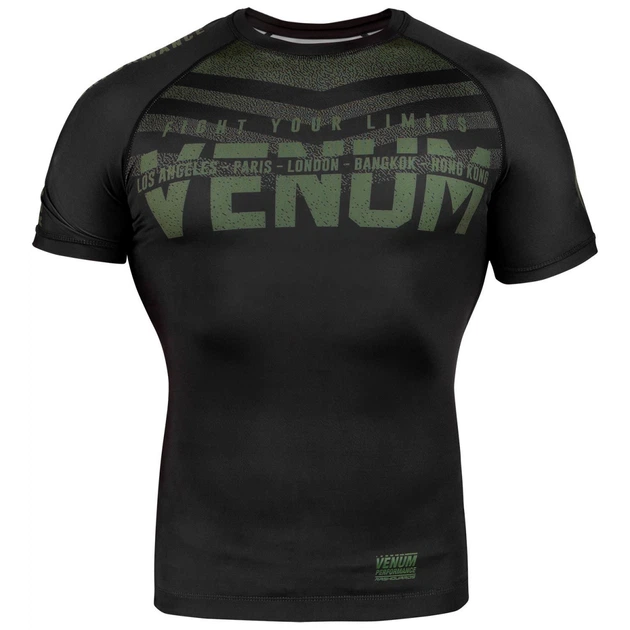 Рашгард Venum Signature Rashguard Short Sleeves Black Khaki Exclusive (VENUM-03654-200-S) - Фото 1 Рашгард Venum Signature Rashguard Short Sleeves Black Khaki Exclusive (VENUM-03654-200-S) - изображение 1