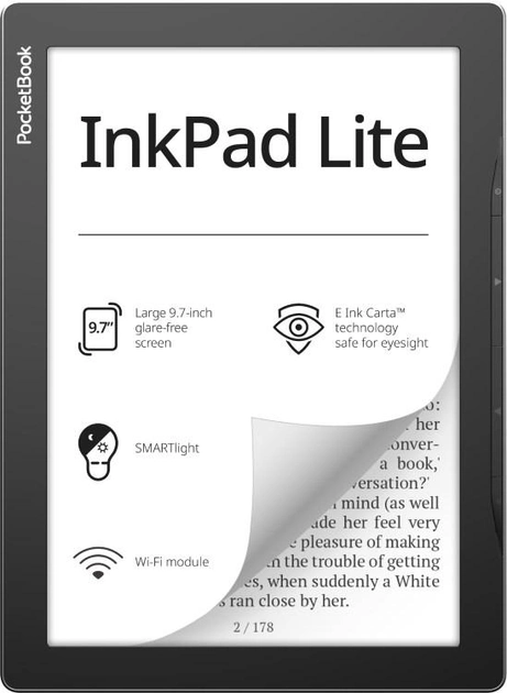 Електронна книга PocketBook InkPad Lite Mist Grey (PB970-M-WW) - зображення 1