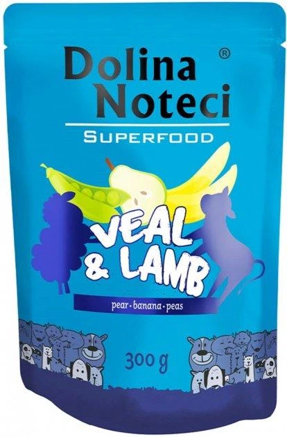Влажный корм Dolina Noteci Superfood для собак с бараниной и телятиной 300 г - Фото 1 Влажный корм Dolina Noteci Superfood для собак с бараниной и телятиной 300 г - изображение 1