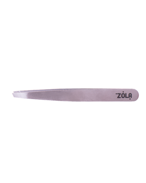 Пинцет профессиональный для бровей скошенный Zola Silver - Фото 1 Пинцет профессиональный для бровей скошенный Zola Silver - изображение 1