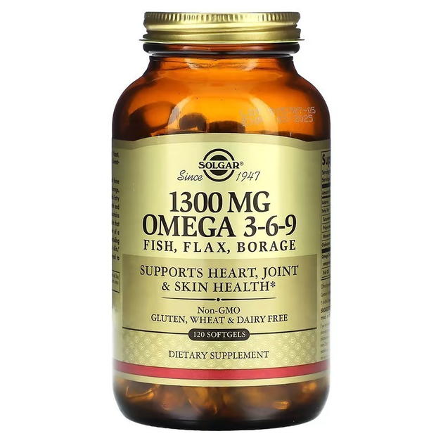 Рыбий жир Солгар Омега 3-6-9 Solgar Omega 3-6-9 1300 mg 120 капсул ...