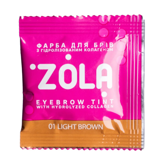 Фарба для брів з колагеном в саше Zola Eyebrow Tint With Collagen №01 Light Brown 5 мл (21913WB) - Фото 1 Фарба для брів з колагеном в саше Zola Eyebrow Tint With Collagen №01 Light Brown 5 мл (21913WB) - зображення 1