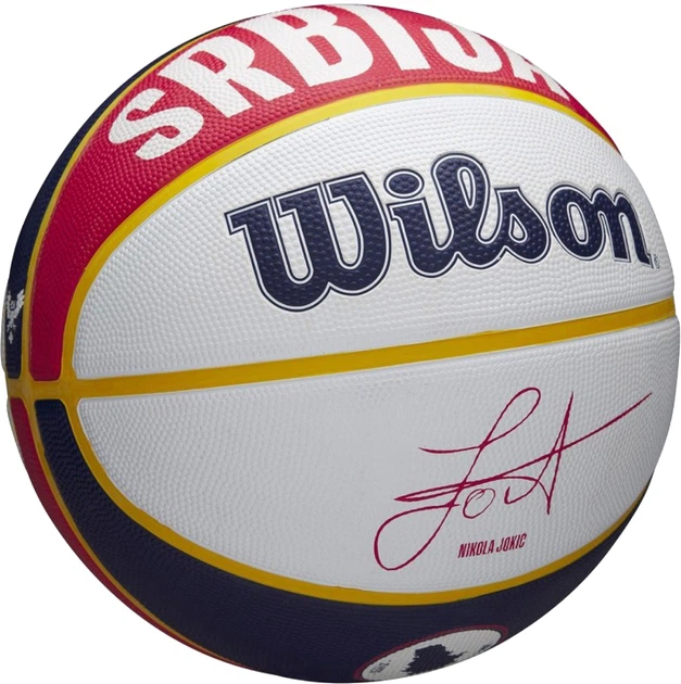 Мяч баскетбольный Wilson NBA PLAYER LOCAL BSKT JOKIC Blue/Ye (WZ4006701XB7) - Фото 3 Мяч баскетбольный Wilson NBA PLAYER LOCAL BSKT JOKIC Blue/Ye (WZ4006701XB7) - изображение 3