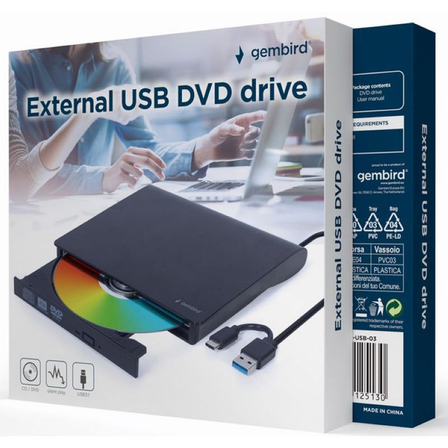 Зовнiшній DVD Gembird DVD-USB-03, USB3,0 - изображение 2