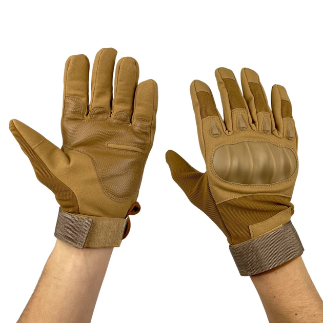 Тактичні рукавички із закритими пальцями койот - изображение 1