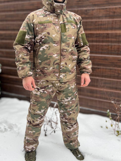 Зимний костюм тактический Softshell с мембраной на -20, Мультикам, размер XXL, зимний костюм для военных - изображение 1