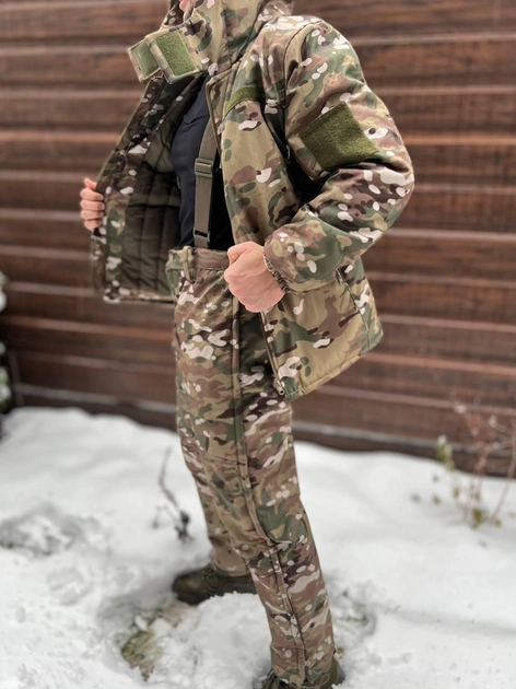 Зимовий костюм тактичний Softshell з мембраною на -20, Мультикам, розмір L, зимовий костюм для військових софтшел - зображення 2