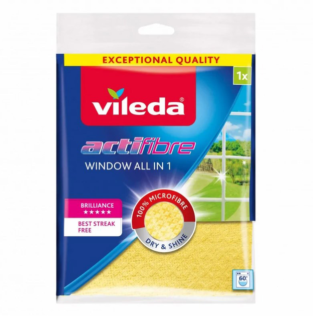 Серветка для миття вікон Vileda Actifibre 36 х 32 см (170904) - зображення 1