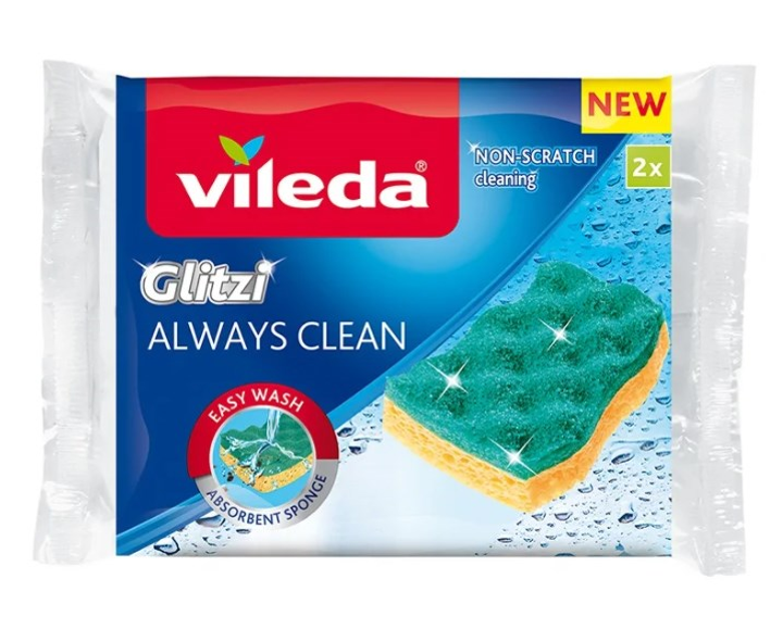 Gąbki do mycia naczyń Vileda Glitzi Always Clean 2 szt. (168527) - obraz 1