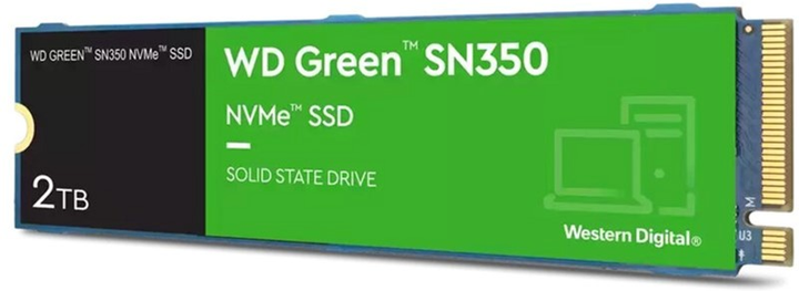 Western Digital Green SN350 2TB M.2 NVMe PCIe 3.0 QLC (WDS200T3G0C) - изображение 2