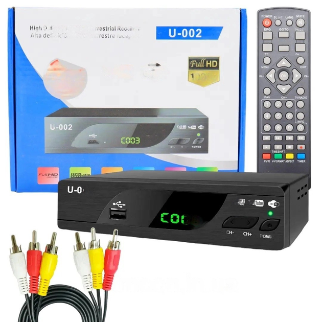 Цифровая приставка T2 тюнер для телевизора U002 DVB-Т2 с поддержкой Wi ...