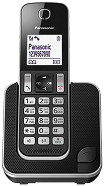 Telefon stacjonarny Panasonic KX-TGD310 PDB Czarno-biały - obraz 1