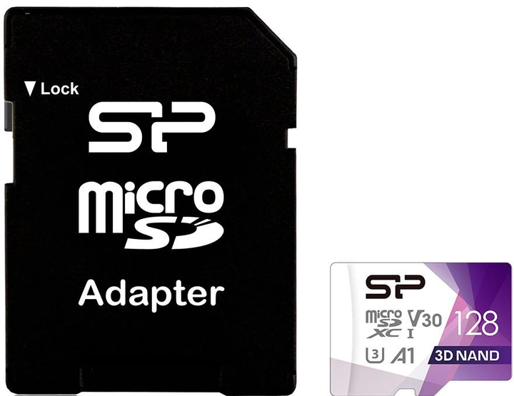 Silicon Power Superior Pro microSDXC 128GB V30 UHS-I U3 A1 + adapter (SP128GBSTXDU3V20AB) - зображення 1