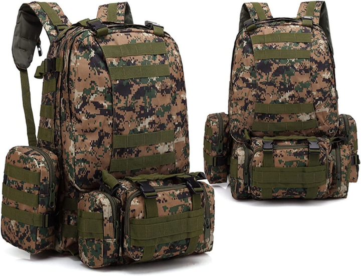 Рюкзак з підсумками Armory Tactics-Green Jungle армійський, військовий, 55л, стропи MOLLE, для ЗСУ - зображення 2