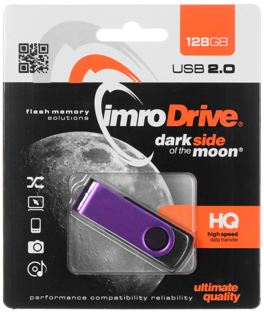 Pendrive Imro Axis 128 GB USB 2.0 fioletowy - obraz 1