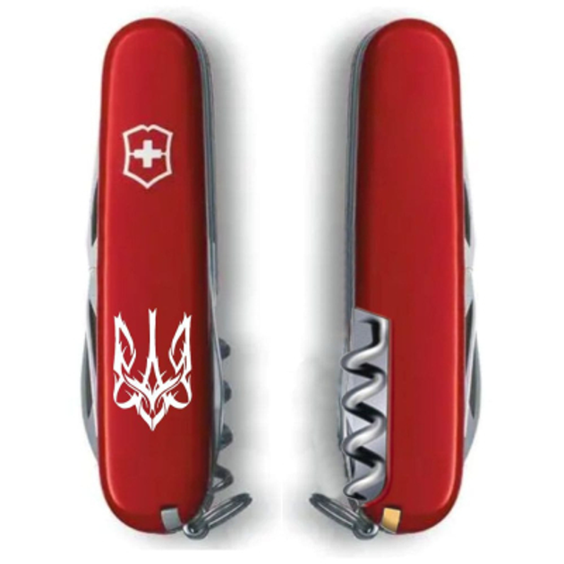 Ніж Victorinox Camper Ukraine Red "Тризуб Готичний білий" (1.3613_T0630u) - зображення 2