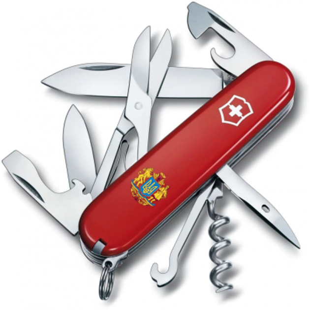Нож Victorinox Climber Ukraine Red "Великий Герб України" (1.3703_T0400u) - изображение 1