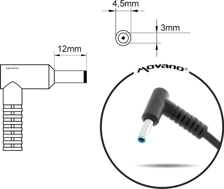 Блок живлення Mitsu для ноутбука HP 19.5V 4.62A (4.5x3.0) (5ZM033) - зображення 2