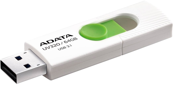 ADATA UV320 64GB USB 3.1 White-Green (AUV320-64G-RWHGN) - зображення 2