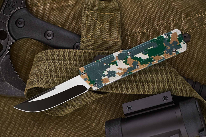 Нож Выкидной Фронтальный Камуфляж Пиксель (Military) - изображение 1