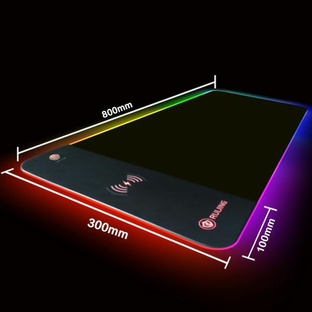 Игровая поверхность RUIJING-Qi 300х800х4 мм 15 Вт RGB черный с беспроводным зарядным устройством - изображение 7