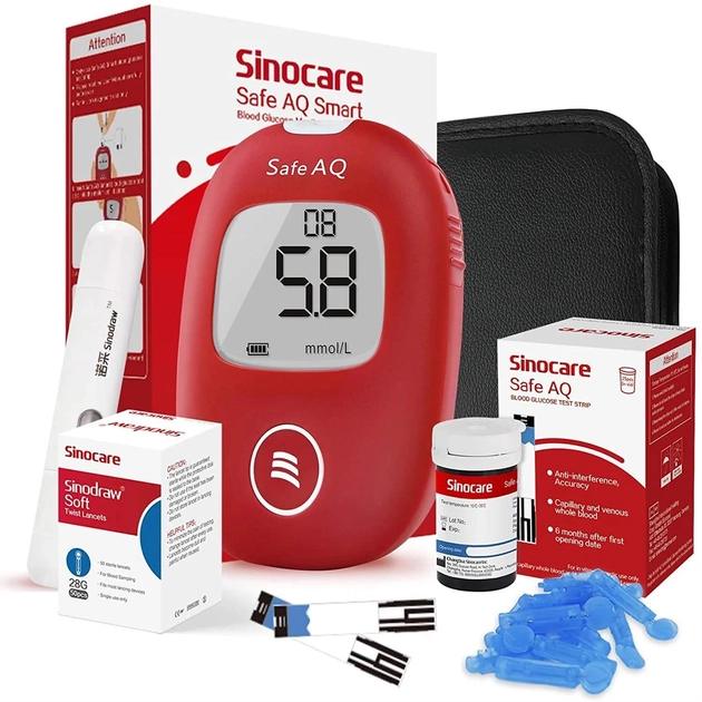 Глюкометр SINOCARE Safe AQ Smart + 50 тест-смужок - зображення 1