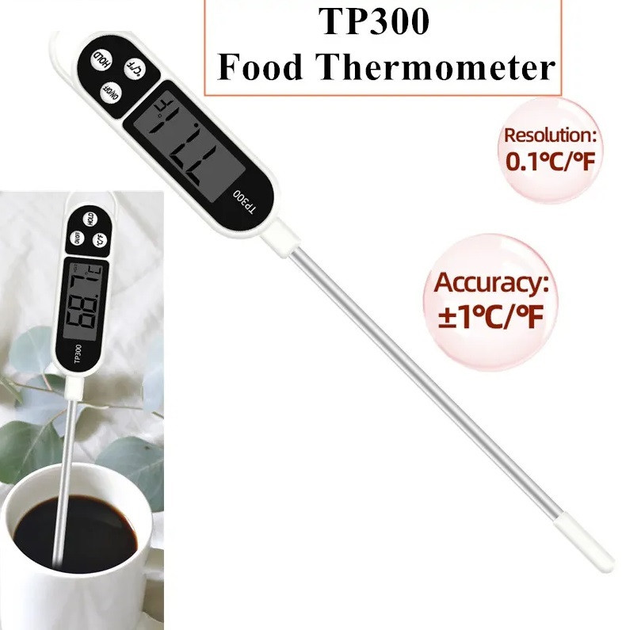 Термометр кухонный пищевой цифровой электронный со щупом для мяса .