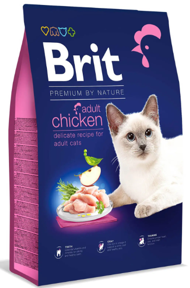 Сухой корм для взрослых котов с курицей Brit Premium by Nature Cat Adult Chicken 8 кг - Фото 1 Сухой корм для взрослых котов с курицей Brit Premium by Nature Cat Adult Chicken 8 кг - изображение 1